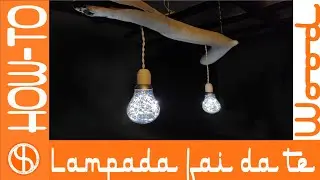 Lampada fai da te con tronco recuperato