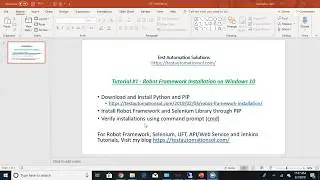 Robot Framework Tutorial # 1 - Download and Install Python and Robot framework