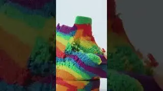 Colorful Kinetic Sandcastle #shorts #kineticsand