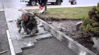 pose de pavé Paléo de permacon
