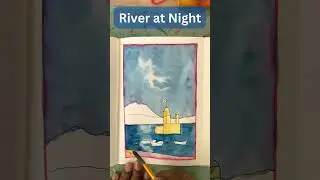 Night by the rivers - Watercolor for beginners!