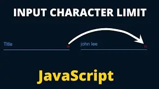 How to Create Character Limit Counter Input Box with Html CSS And JavaScript