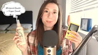 ASMR Whispered Ramble What I've Been Watching + Trigger Sounds (Tapping, Water, Liquid)