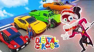 THE AMAZING DIGITAL CIRCUS & SPIDER-MAN Join in Epic New Stunt Racing  | GTA 5 MODS