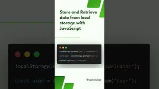 Store and retrieve data from local storage with JavaScript #javascript #code #js #nodejs #codeindoor