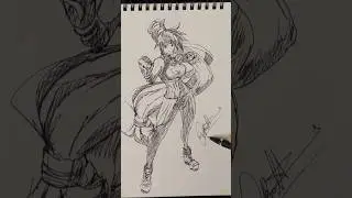 Speed drawing StickMan Striker (DNF) 😳 #shorts #anime #drawing