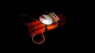Dynamite bomb with clock timer 10 sec.time laps explosion countdown | Bomb 💣 10 Second Black Screen