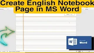 How To Make English Note Book Page In MS Office Word - Tutorial Of MS  Word English Note Book Page