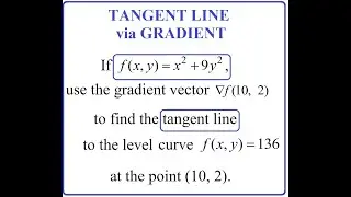 Tangent line via Gradient Vector