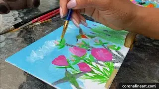 Painting Hummingbirds and Flowers, Real Time and Time-lapse