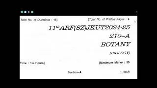 SOLVED BOTANY Q PAPER 2025 JKBOSE CLASS 11TH (4 MARCH 2025