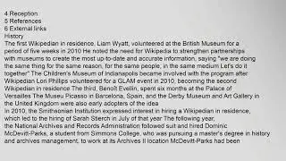 Wikipedian in residence