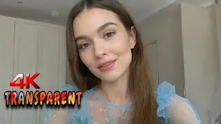 (4K) Try On Haul Transparent Blue Lingerie & Micro Bikini + Sheer Lingerie Review | Lingerie Fashion