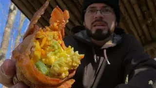 Bushcraft Camp : Bacon Weaved Breakfast Taco (Campfire Cooking)