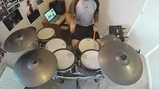 Lee Barnham drumming to a funky backing track