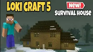 Loki craft 5 | I build a wooden survival house in old Japanese style | Snow boarding #lokicraft