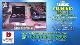 KIT DE BROCAS ALUMINIO INCLUYE CAPACITACIÓN Y TABLA DE VELOCIDADES Varias Aplicaciones y Materiales