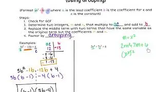 Lesson 26 Factoring