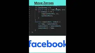 Move Zeroes in 40 Sec Shorts | Faangtastic #shorts #leetcode #faang
