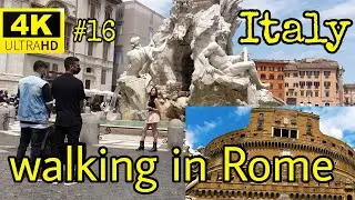 4k walking in the city of Rome Italy. June 2021 ( piazza Navona direction castel Sant'Angelo)
