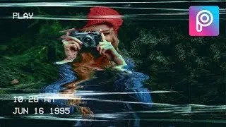 How to Create VHS Glitch Photo | Picsart Tutorial