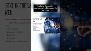 Exploring the need for open source intelligence on the dark web #OSINT #DarkWeb #Cybersecurity