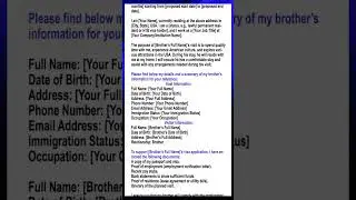 An Invitation Letter for Your Brother to Visit the USA