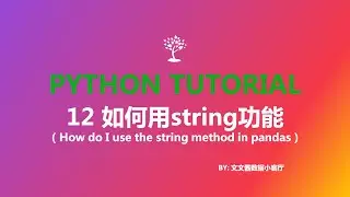 12 how do I use string methods in pandas