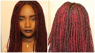 RED and BLACK box braids QUICK TUTORIAL