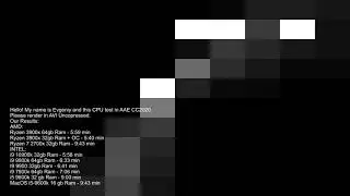 Test Your Cpu In After Effects 2020