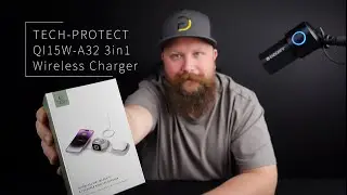 Kompaktowa, Podróżna Ładowarka Bezprzewodowa 3w1 - TECH-PROTECT QI15W-A32 Magnetic Wireless Charger