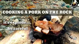 Cooking a pork on the rock #cooking