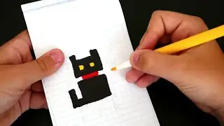 ЧЕРНЫЙ КОТ ! РИСУНКИ ПО КЛЕТОЧКАМ - PIXEL ART