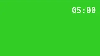 Free Green Screen 5 Minute Timer | Top Left Corner