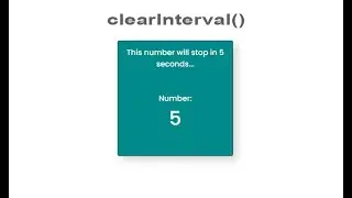 JavaScript - clearInterval()