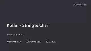 Belajar Kotlin - String & Char