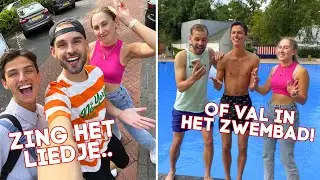 Zing het liedje of val in het zwembad! 😱 Wie gaat er winnen? 
