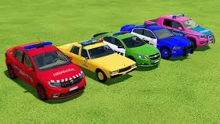DACIA, AUDI, VOLSKWAGEN, MERCEDES, FORD POLICE CARS TRANSPORTING WITH SCANIA TRUCKS! FS22