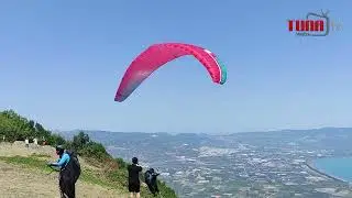 Yamaç Paraşütü şampiyonasında süper görüntüler