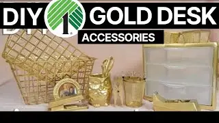 Affordable & EASY DIY: High End Gold Desk Accessories || Whiskey & Whit