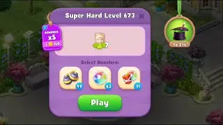 Gardenscapes Level 673 Walkthrough "No Boosters Used"