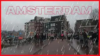 Cycling in Rain on the Street of Amsterdam with GoPro 9