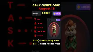 15 August hamster kombat daily cipher combo | Daily cipher hamster kombat today | 5 million coins