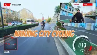 Nanjing City Cycling 🚴 in cold weather #travel #journey360 #chinatravel