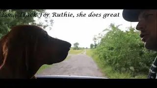 Ruthie runs a long deer track 