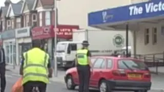 Armed police hunt knifeman