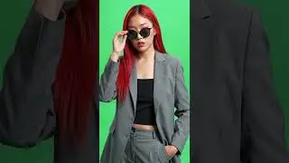 Asian Woman Posing With Sunglasses Green Screen Effect 