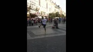 Футбольный фристайл в Праге. Football freestyle