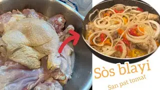 Kijan fè sòs poul blanch blayi san pat tomat ak bon asid