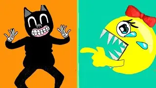 Clay PAC-MAN vs Cartoon Cat Battle | كرتون Pacman